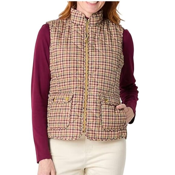 St. John's Bay NWT Plaid Autumnal Puffer Vest Size M - Picture 1 of 11